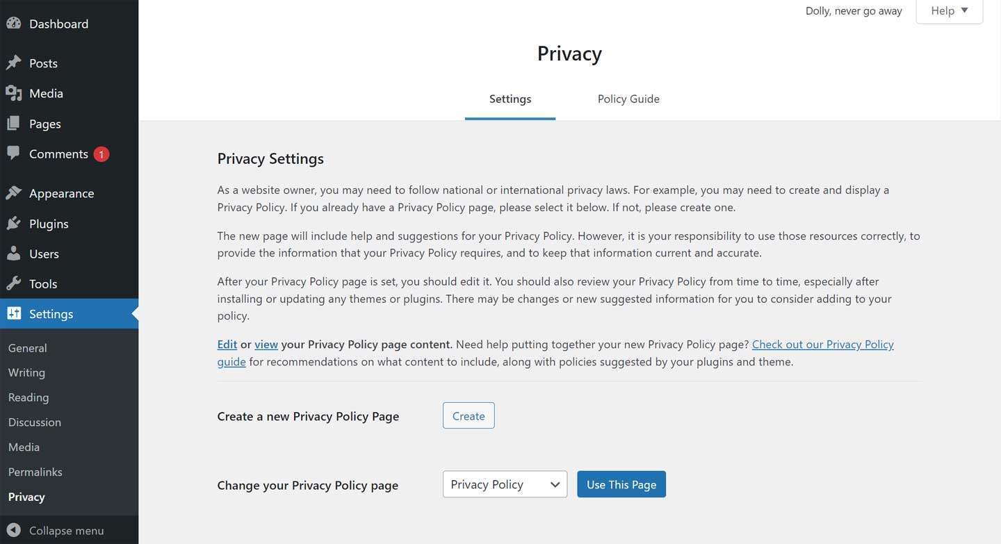 privacy settings