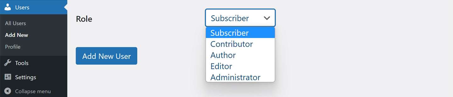 wordpress users role